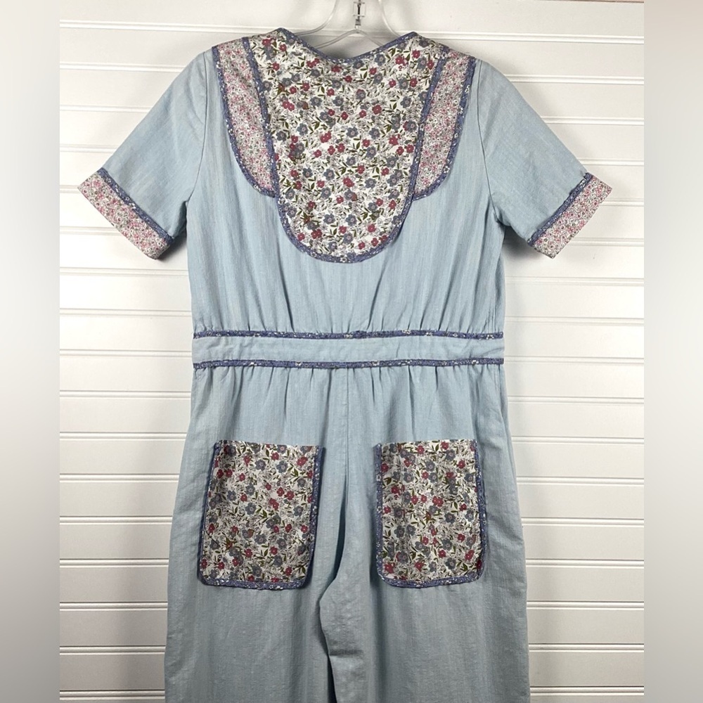 Zara NWT Girls YOKE DETAIL Floral PATCHWORK Jumpsuit Size S(13-14years old) - Picture 8 of 9